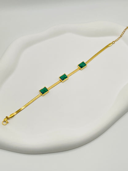 Emerald Snake Chain Bracelet