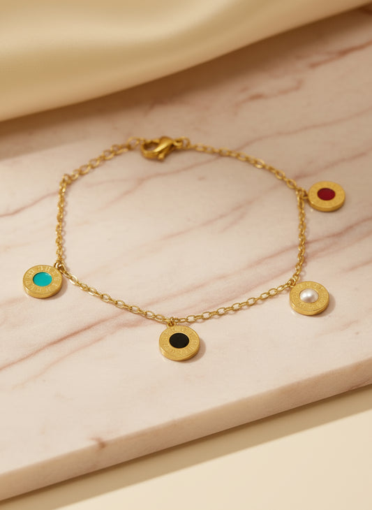 Colorful Roman Charm Bracelet