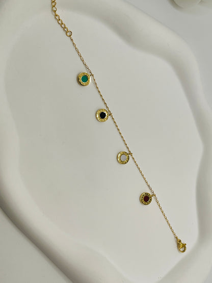 Colorful Roman Charm Bracelet