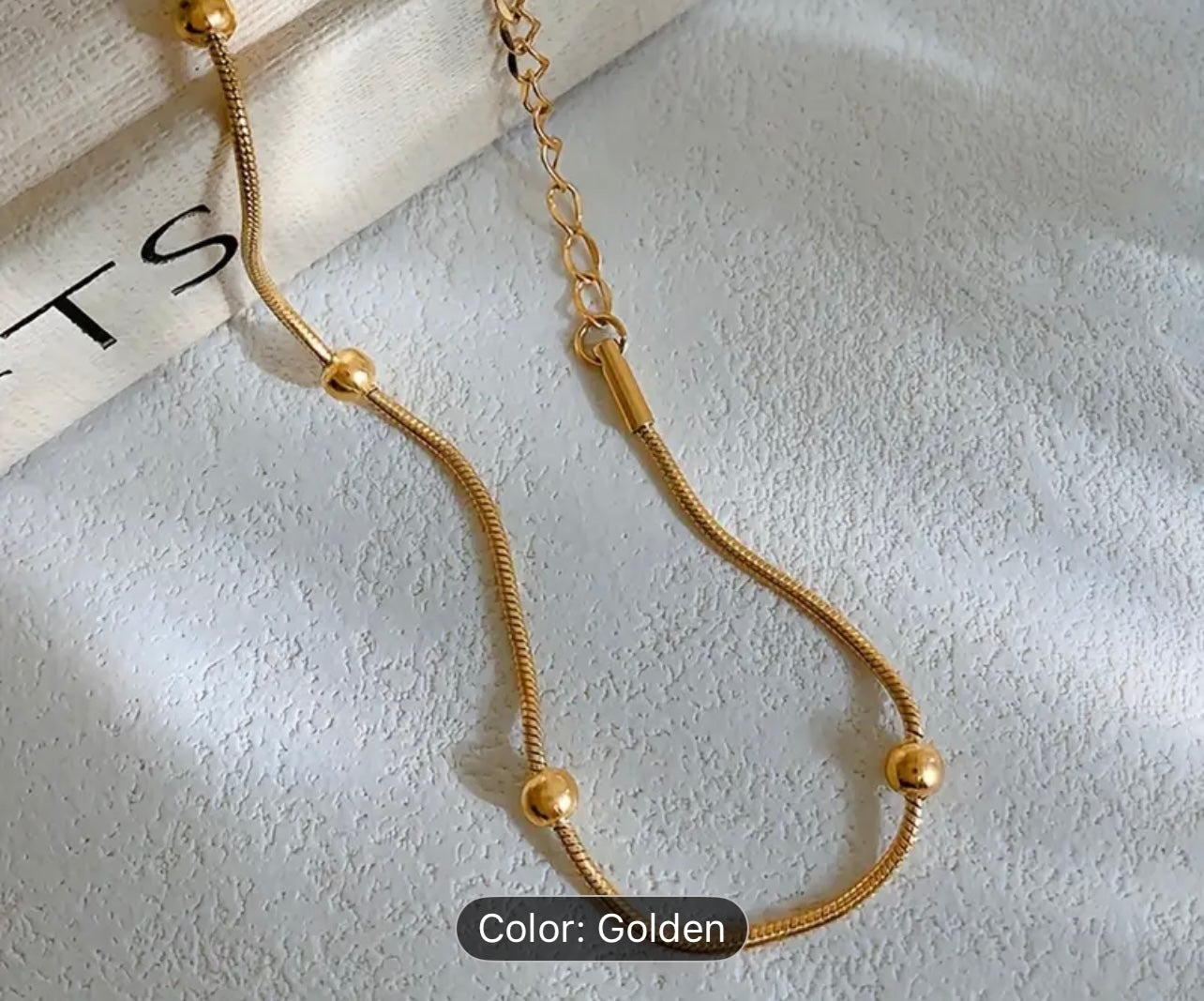 Minimalist Gold Bead Station Anklet