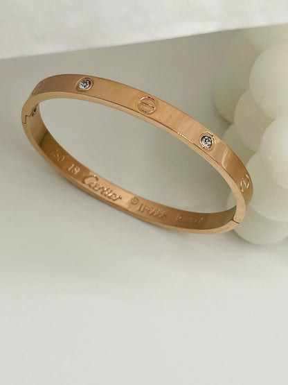 Warm Rose Gold Diamond Cuff