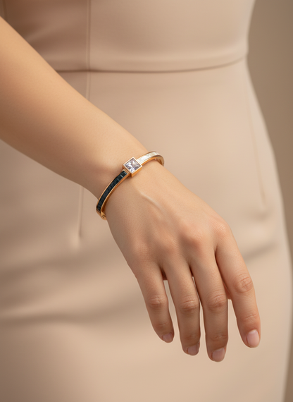 Tricolor Split-Band Bangle-Rose Gold