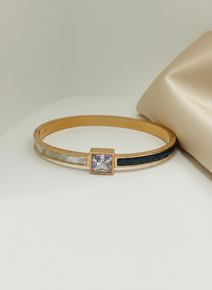 Tricolor Split-Band Bangle-Rose Gold