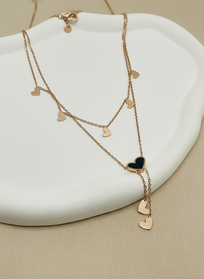 Heart Drop Rose Gold Necklace