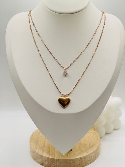 Necklace with heart pendant on a mannequin bust