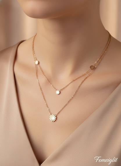 Flower Rose Gold Necklace