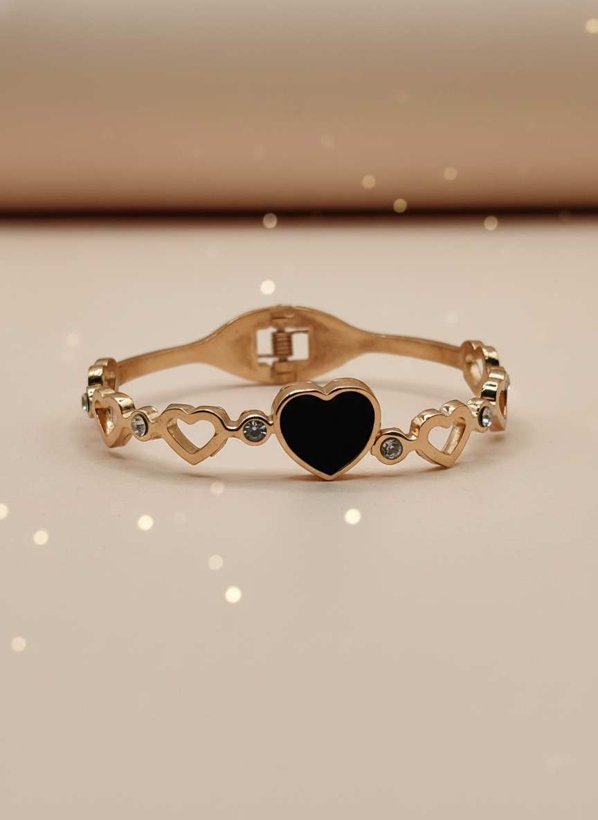 Kids Heart Rose Gold Bangle