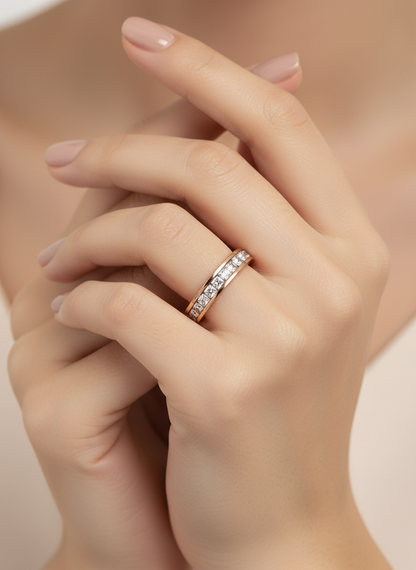 Adjustable Crystal Solitaire Ring | Rose Gold