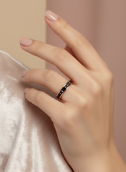 Adjustable Crystal Solitaire Ring | Rose Gold