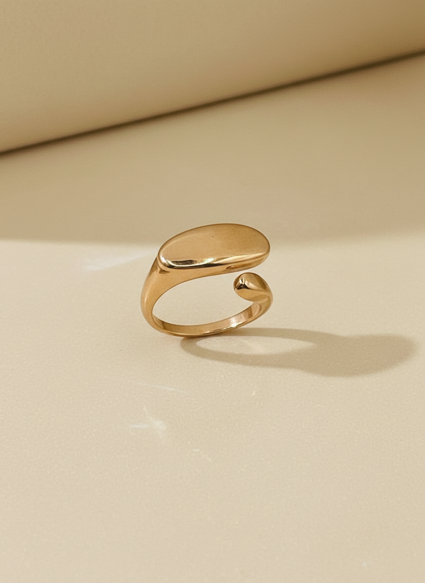Rose Gold Sculptural Dome Open Ring