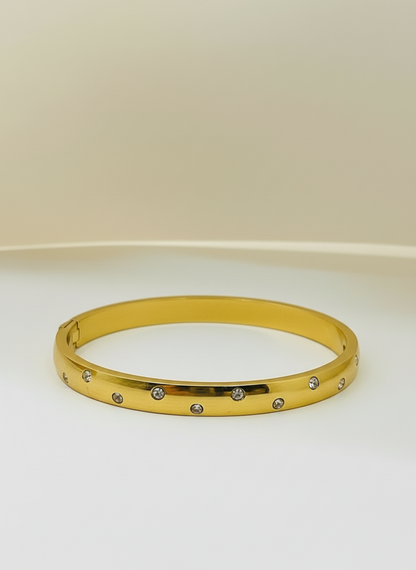 Gold Crystal Dot Studded Kids Bangle