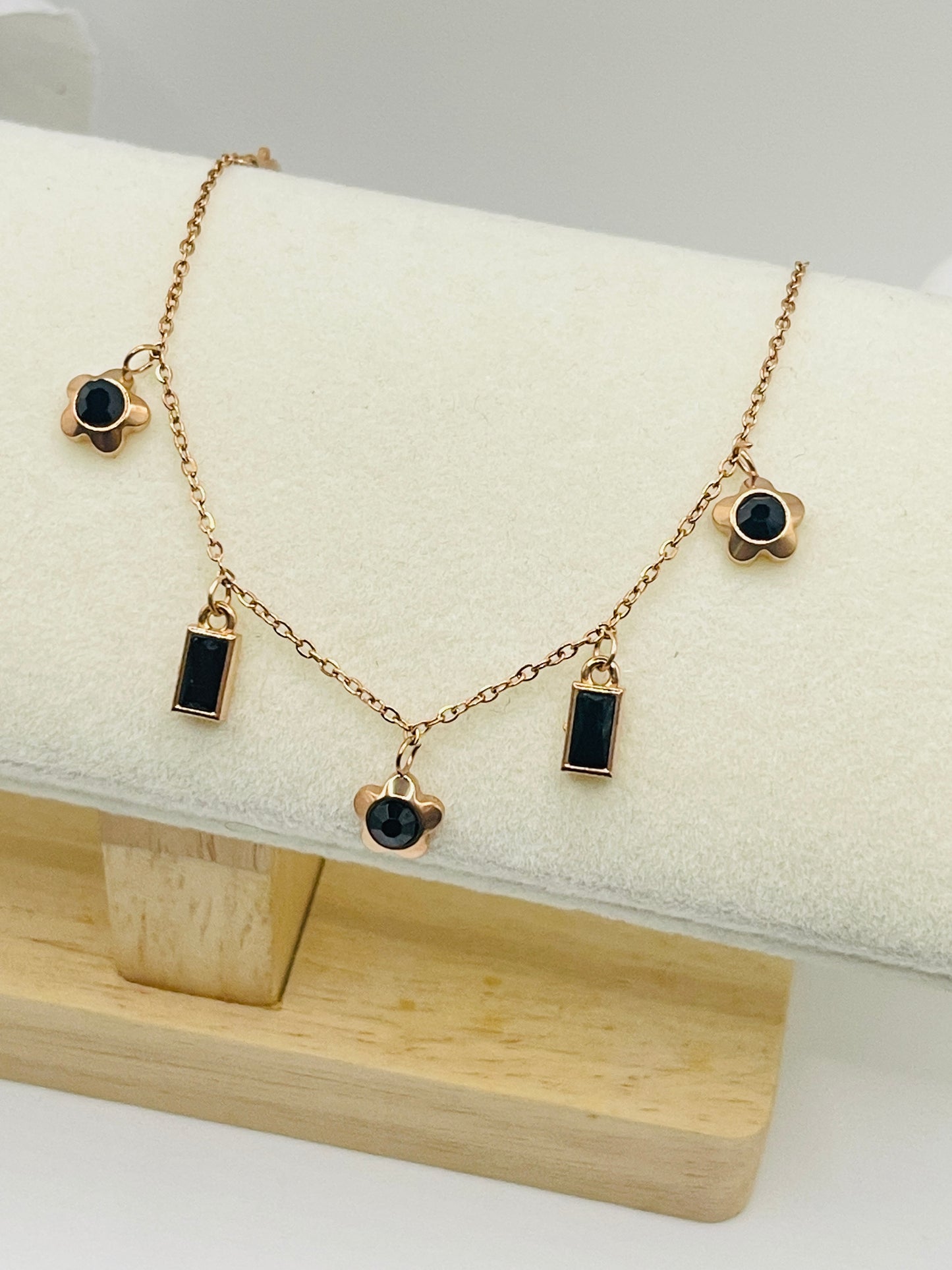 Rose Gold Black Bracelet