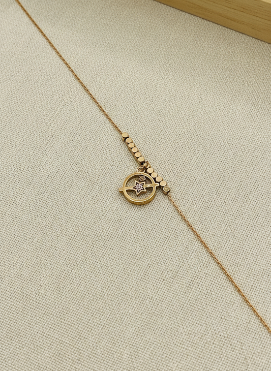 Rose Gold Star Orbit Charm Bracelet