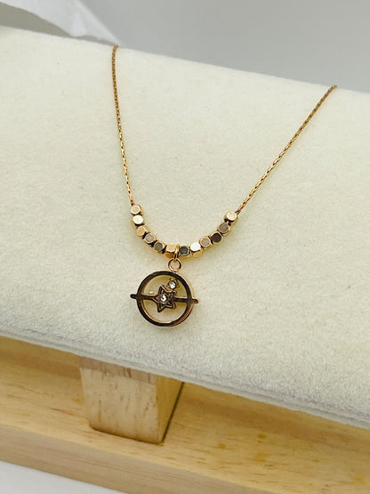 Rose Gold Star Orbit Charm Bracelet