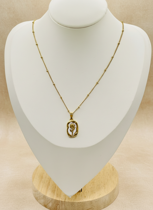 Gold Bloom Medallion Necklace