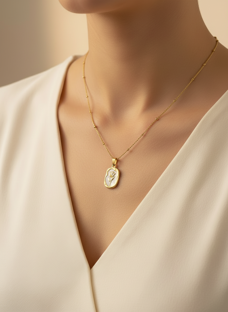 Gold Bloom Medallion Necklace