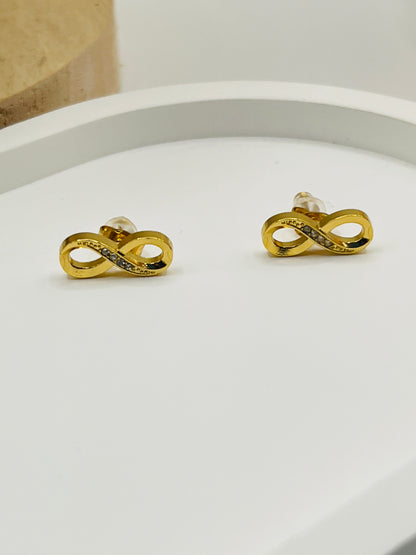 ♾️ Infinity Gold Stud Earrings