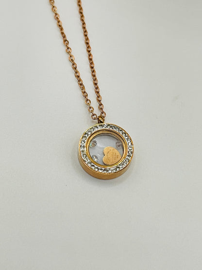 Rose Gold Halo Floating Charm Pendant