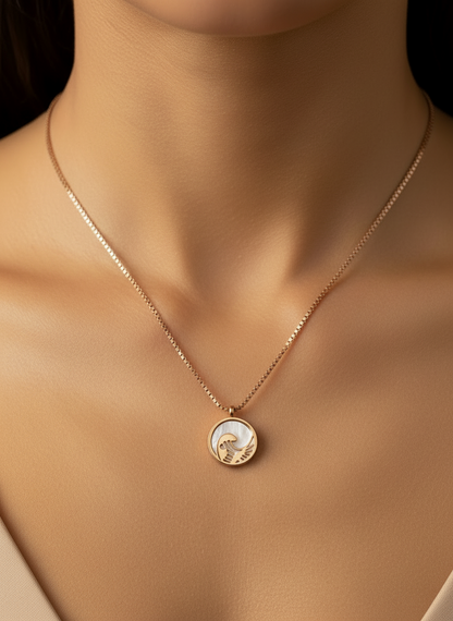 Rose Gold Wave Necklace