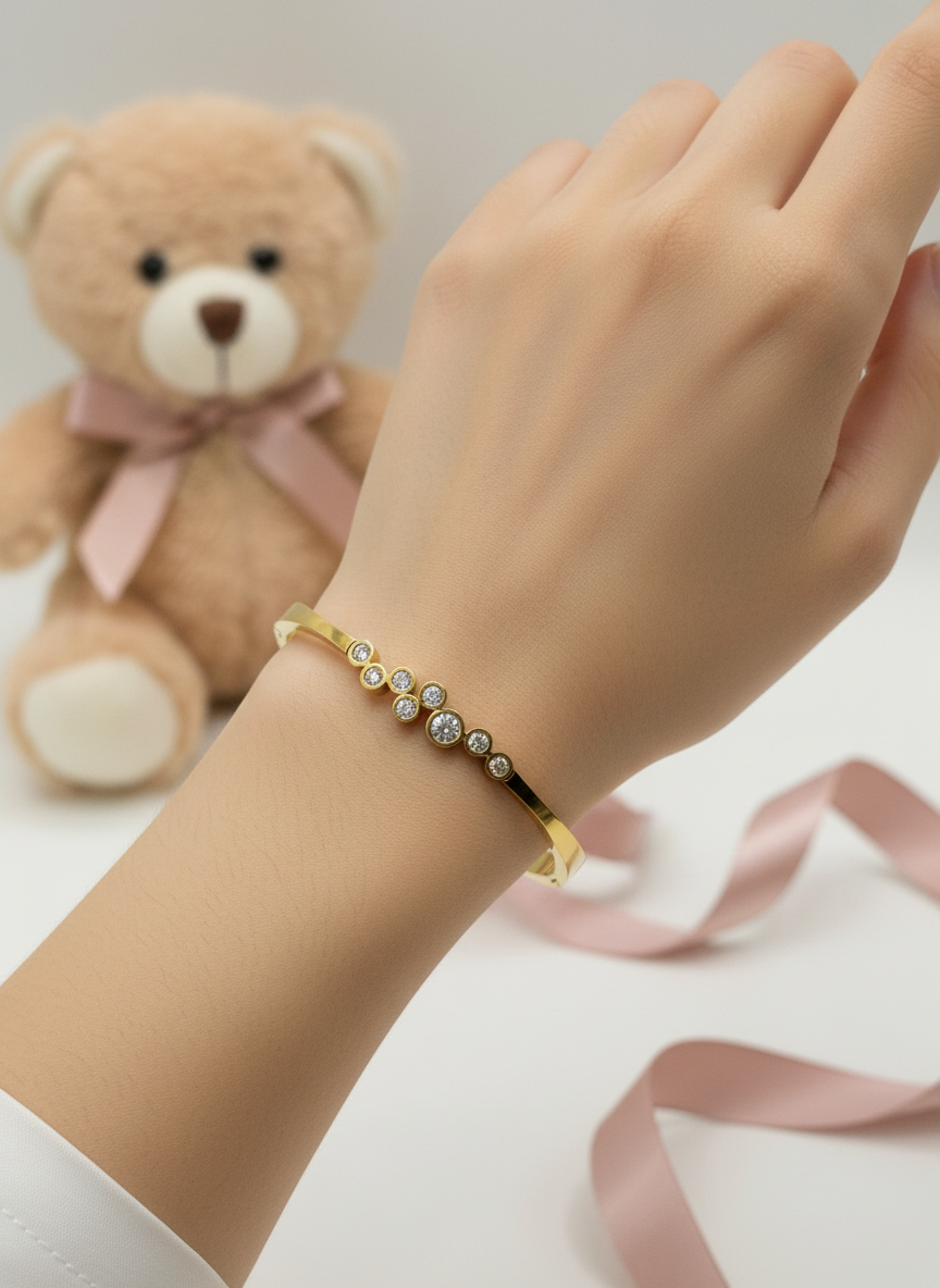 Kids Gold Bubble Cluster Bangle