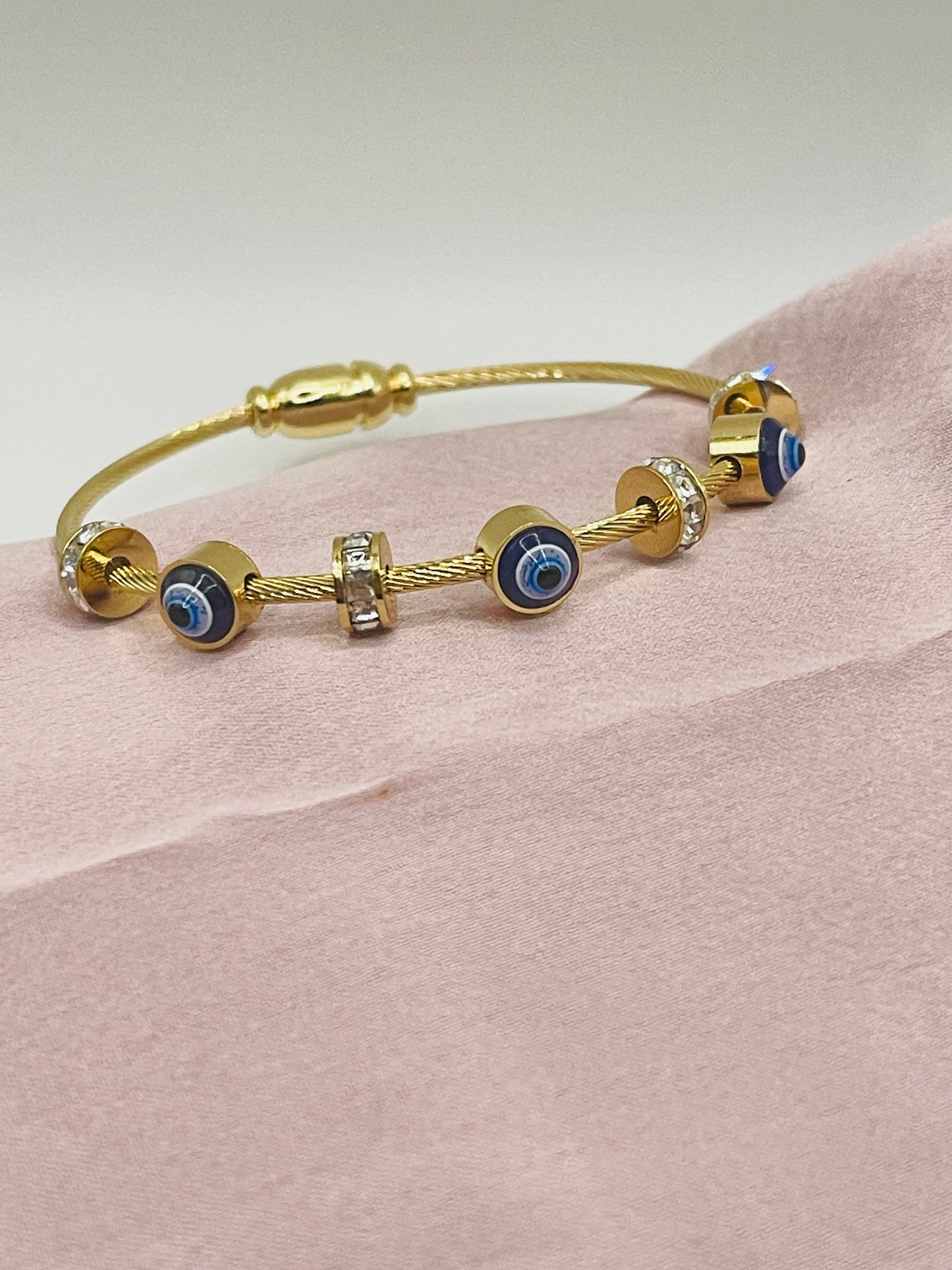Kids Gold Evil Eye Bangle