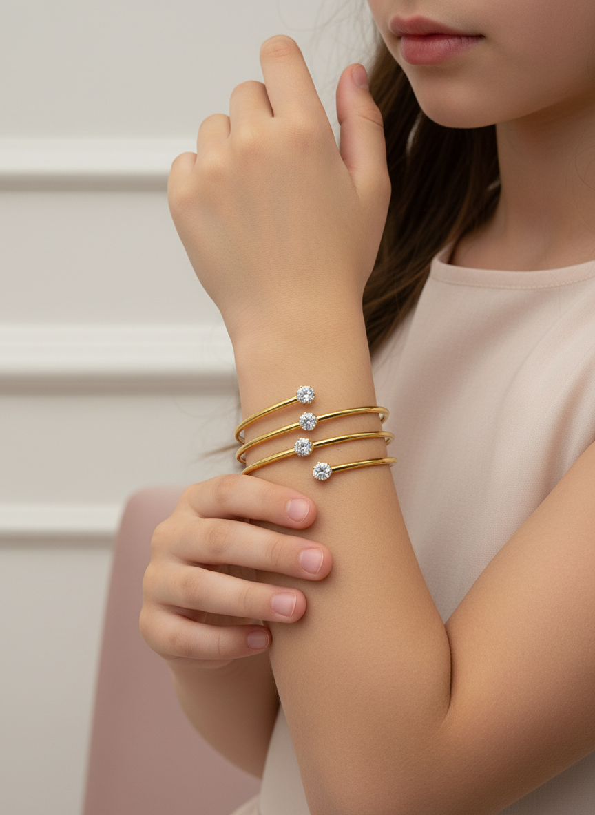 Gold Kids Cuff Bangle