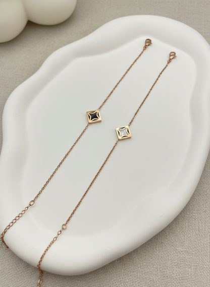 Rose Gold Reversible Double-Sided Charm Bracelet