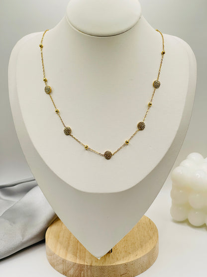 Golden Orbit Disc Necklace