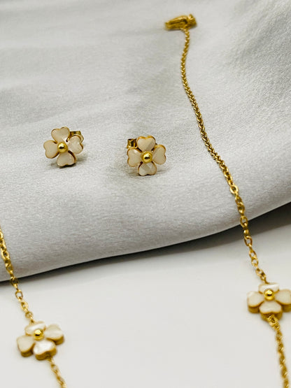 Gold Pearl Petal Chain Combo Set