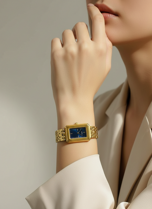 Gold-Tone Circuit Board Dial Dress Watch