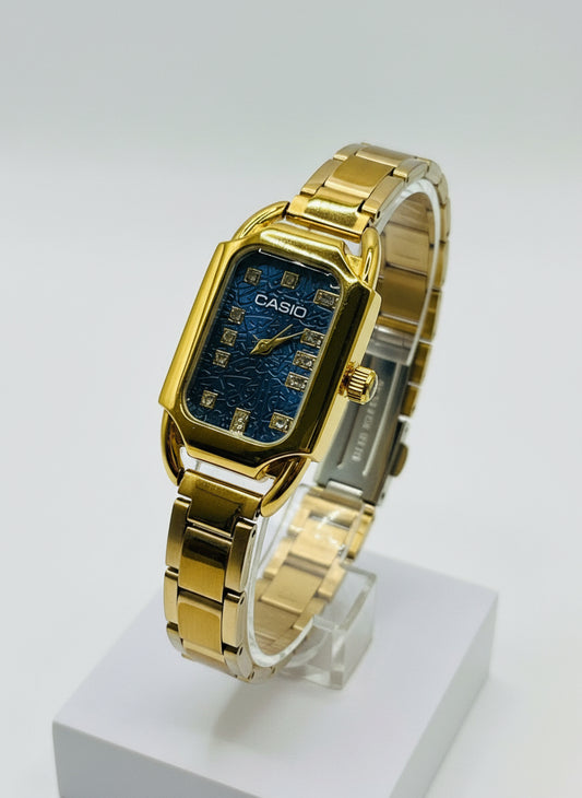 Casio Gold Tone Vintage Style Rectangle Watch