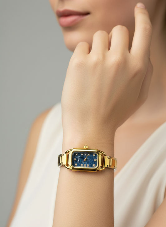 Casio Gold Tone Vintage Style Rectangle Watch