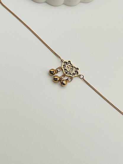 🍀 Rose Gold Longevity Lock Dangle Bracelet