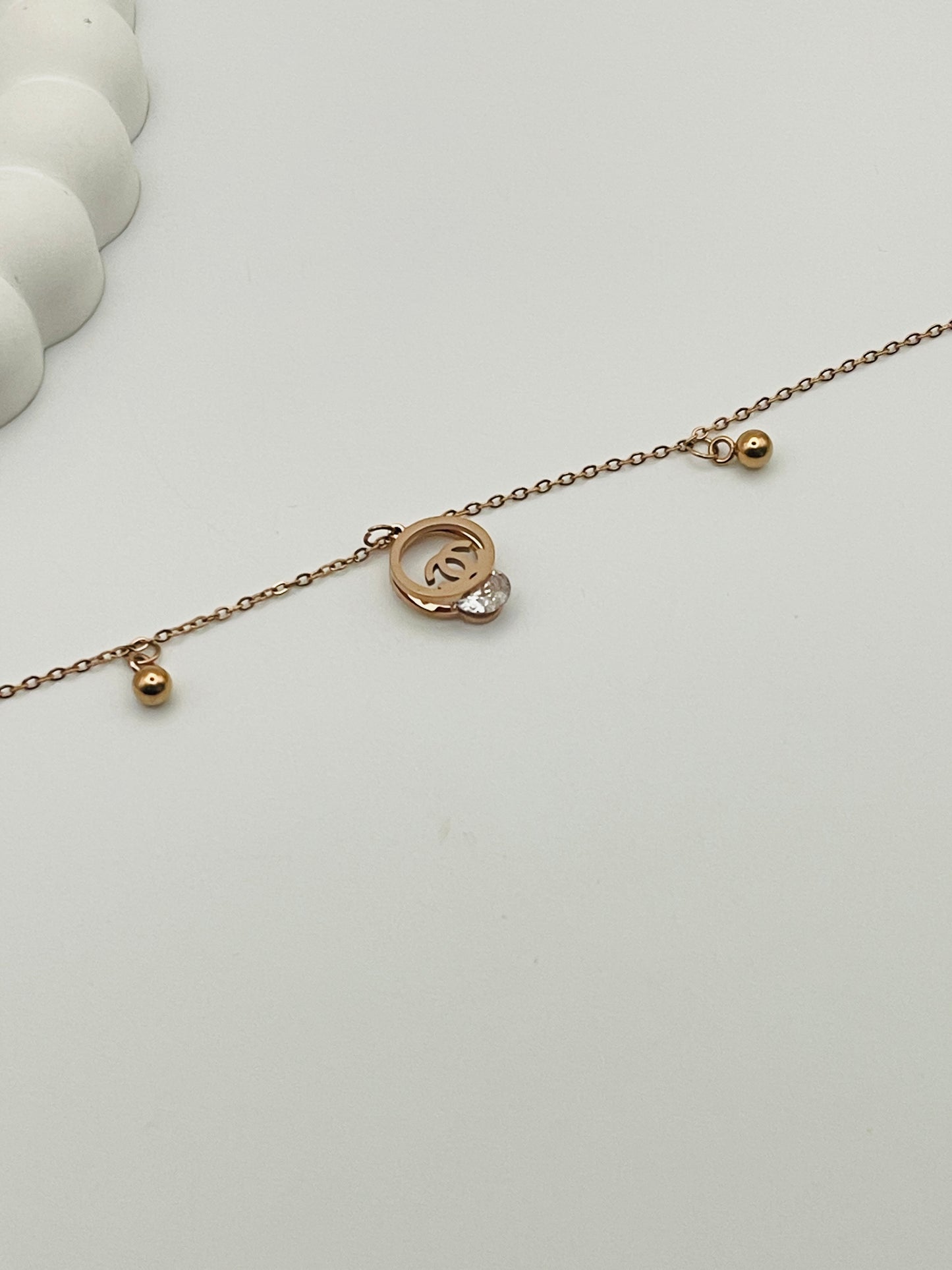 Rose Gold Double C Charm Bracelet