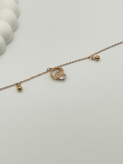 Rose Gold Double C Charm Bracelet