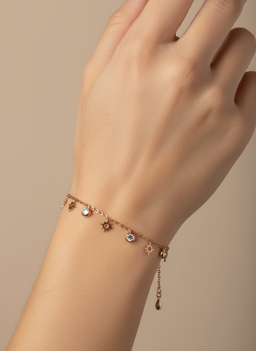 Rose Gold Sunburst Bracelet
