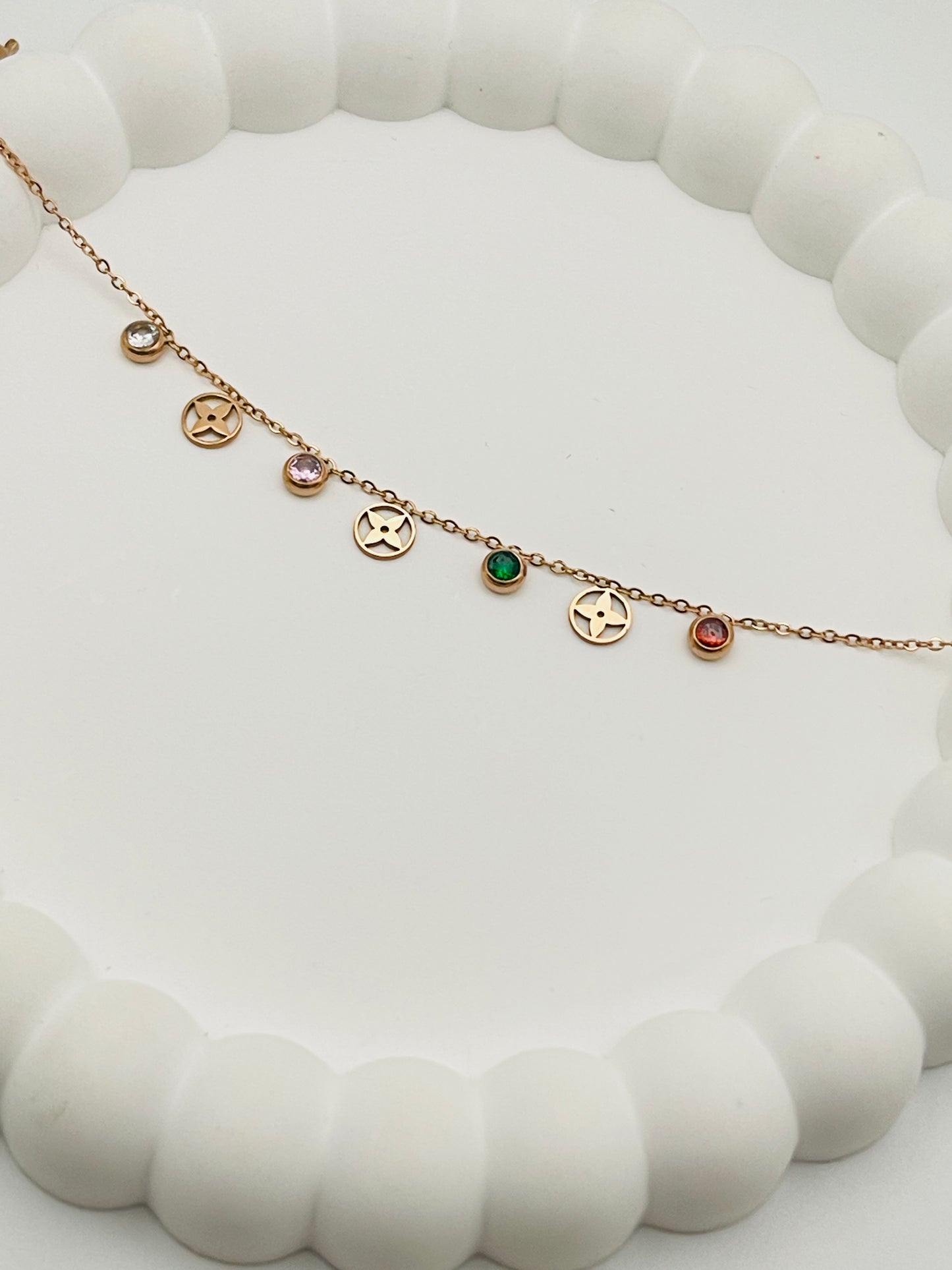 Rose Gold Monogram Bloom Bracelet