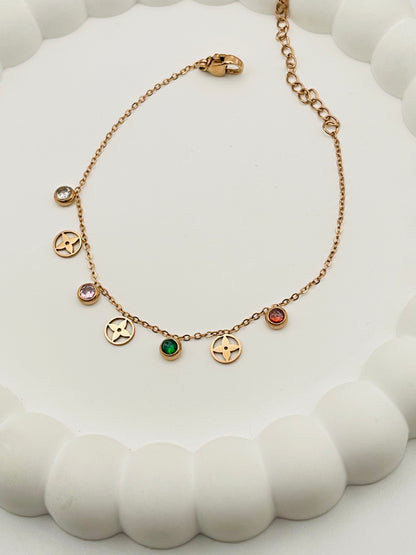 Rose Gold Monogram Bloom Bracelet