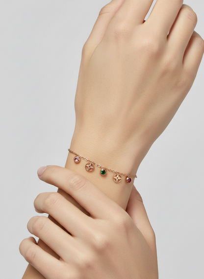 Rose Gold Monogram Bloom Bracelet
