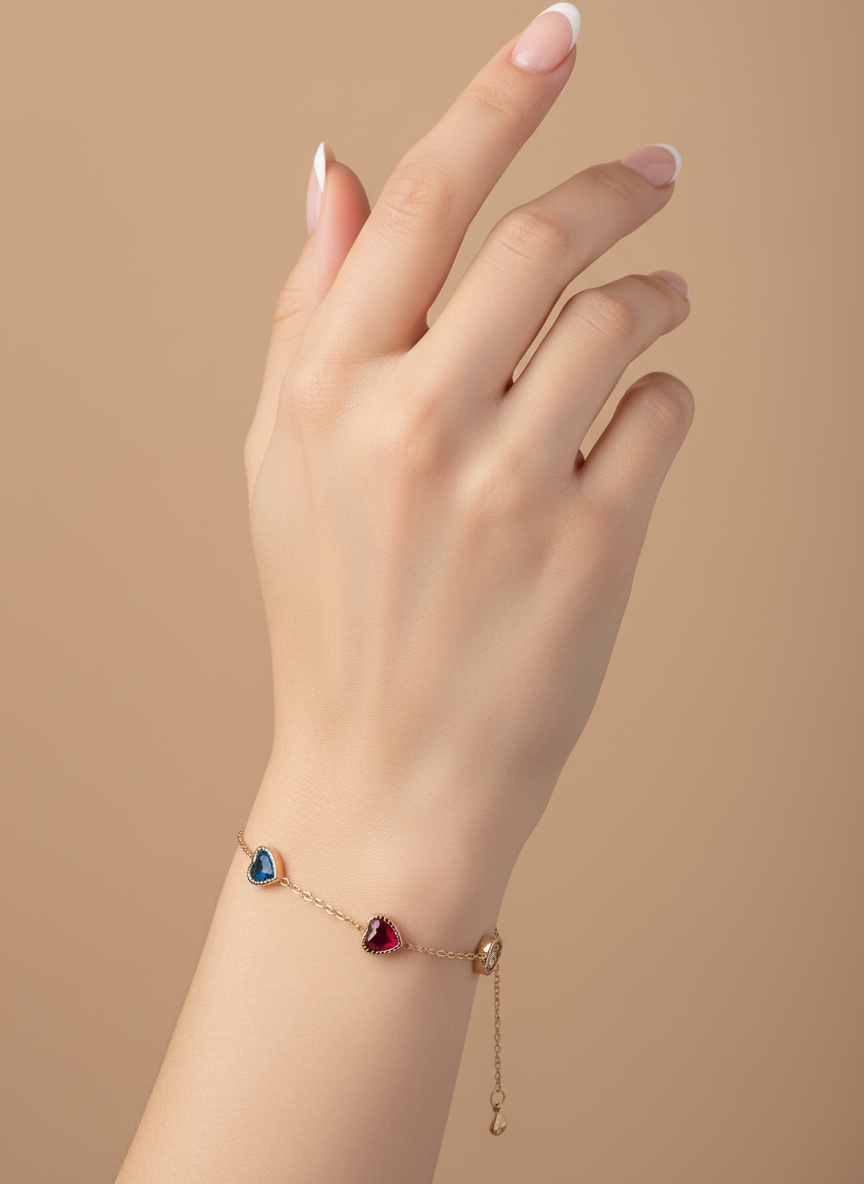 rose Gold Prism Heart Charm Chain