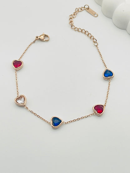 rose Gold Prism Heart Charm Chain