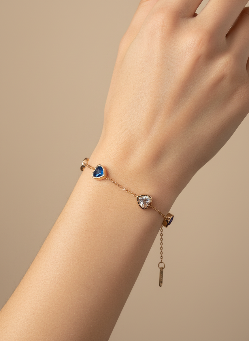 rose Gold Prism Heart Charm Chain