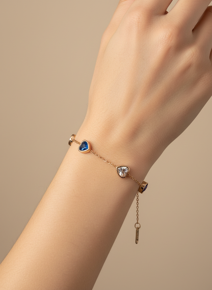 rose Gold Prism Heart Charm Chain