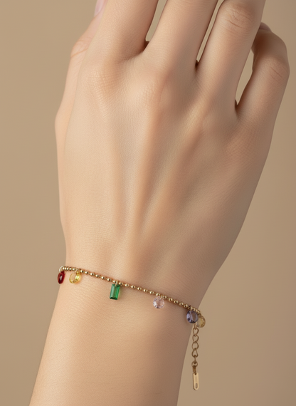 Rose Gold Vivid Crystal Drop Ball Bracelet