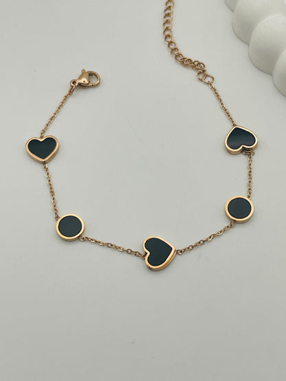 Midnight Heart-Circle Bracelet