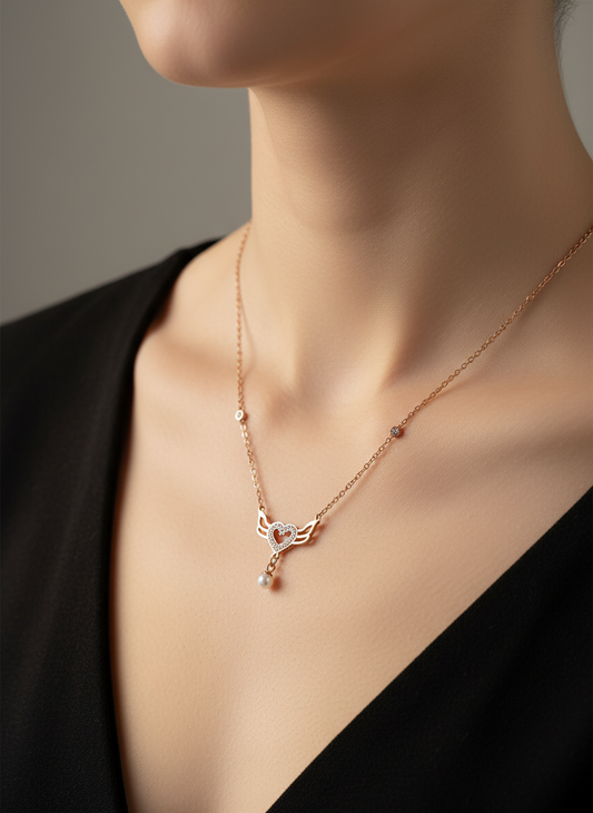 Rose Gold "Angelic Love"  Necklace