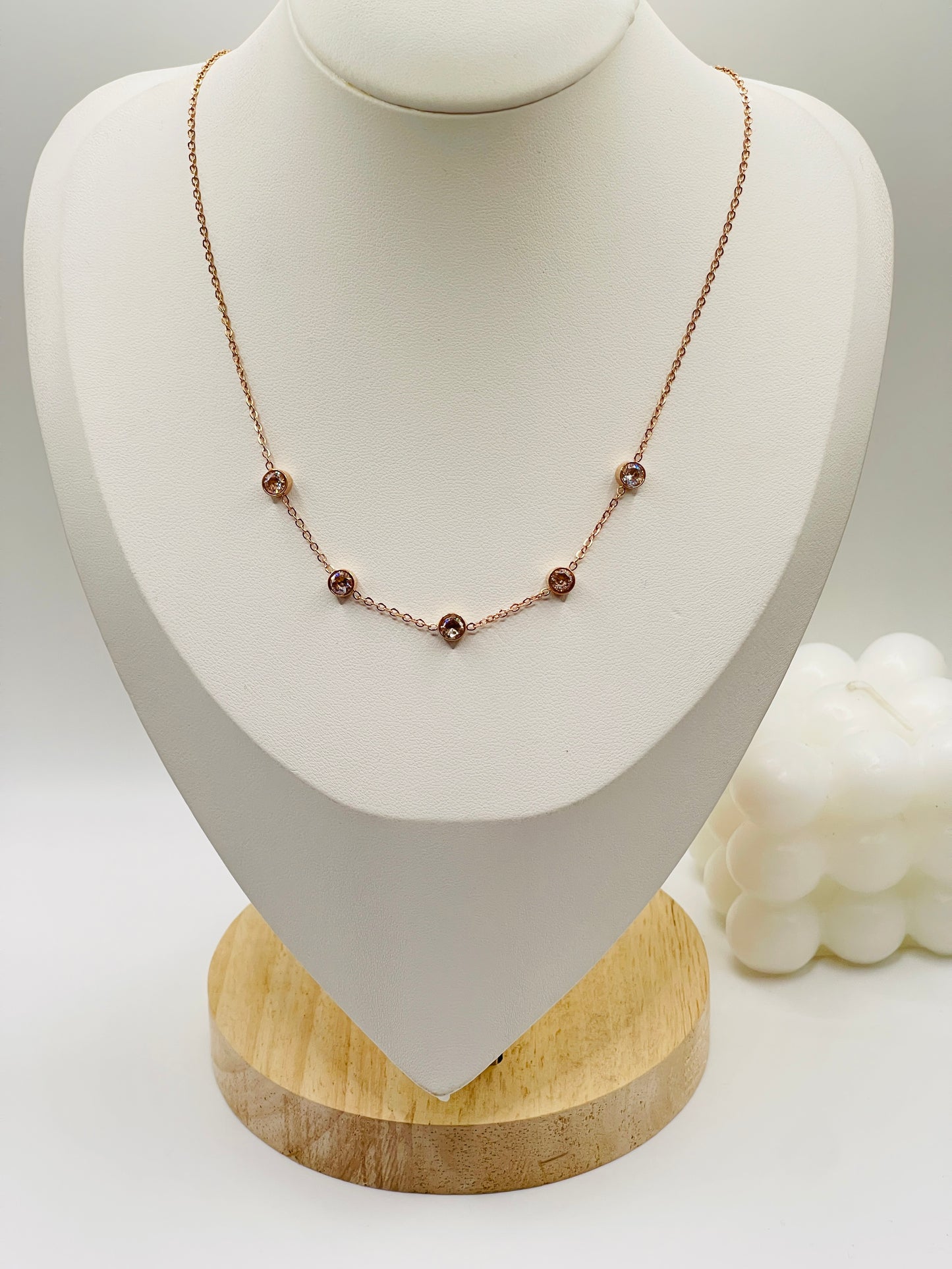Rose Gold Dew Drop Necklace