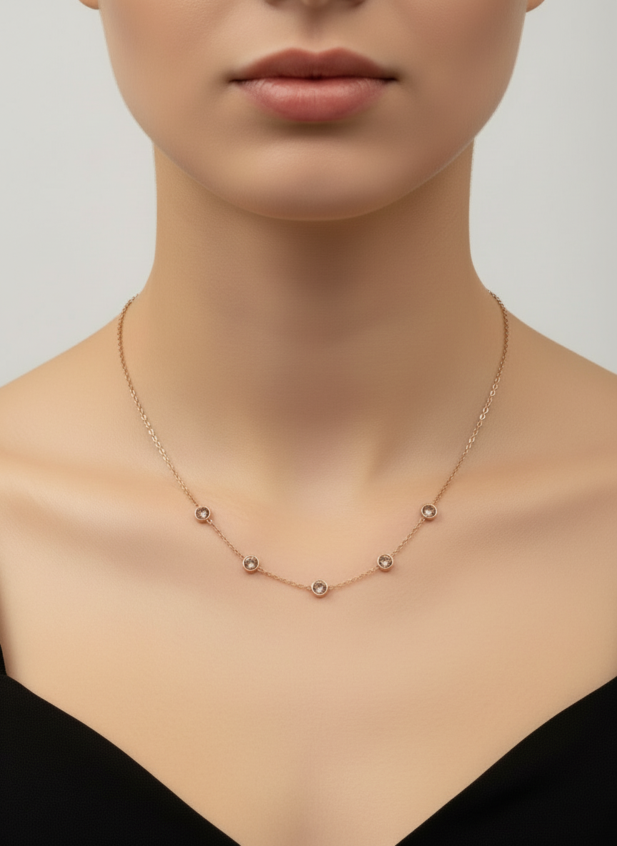 Rose Gold Dew Drop Necklace