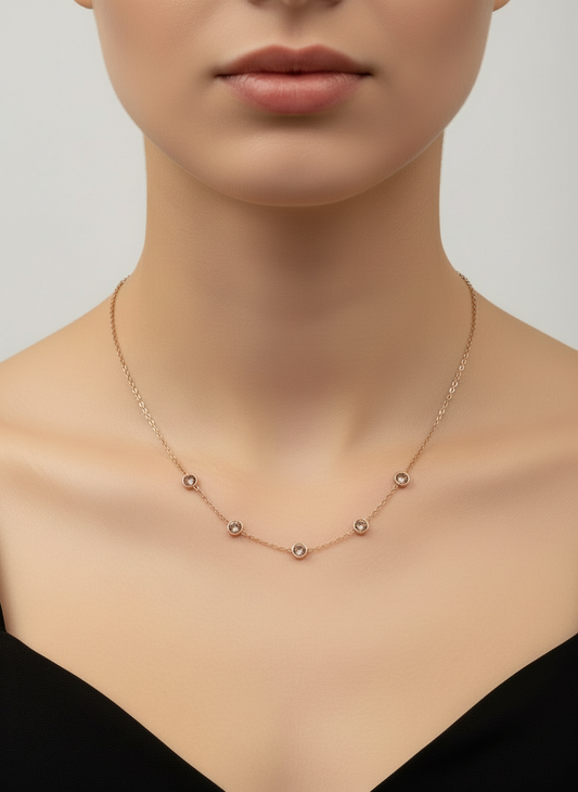 Rose Gold Dew Drop Necklace