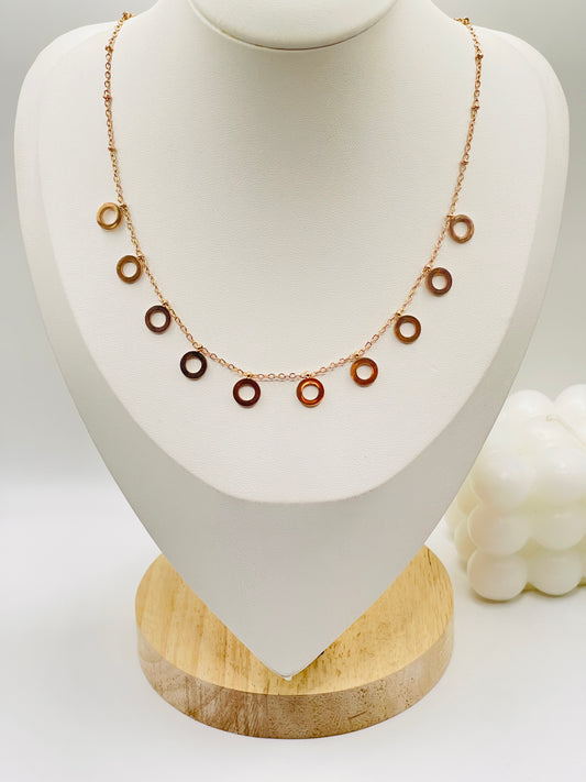 Rose Gold Circle Charm Necklace